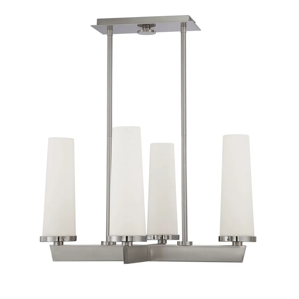 Deckenleuchte Modern in Nickel Weiß Höhe verstellbar