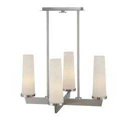 Deckenleuchte Modern in Nickel Weiß Höhe verstellbar