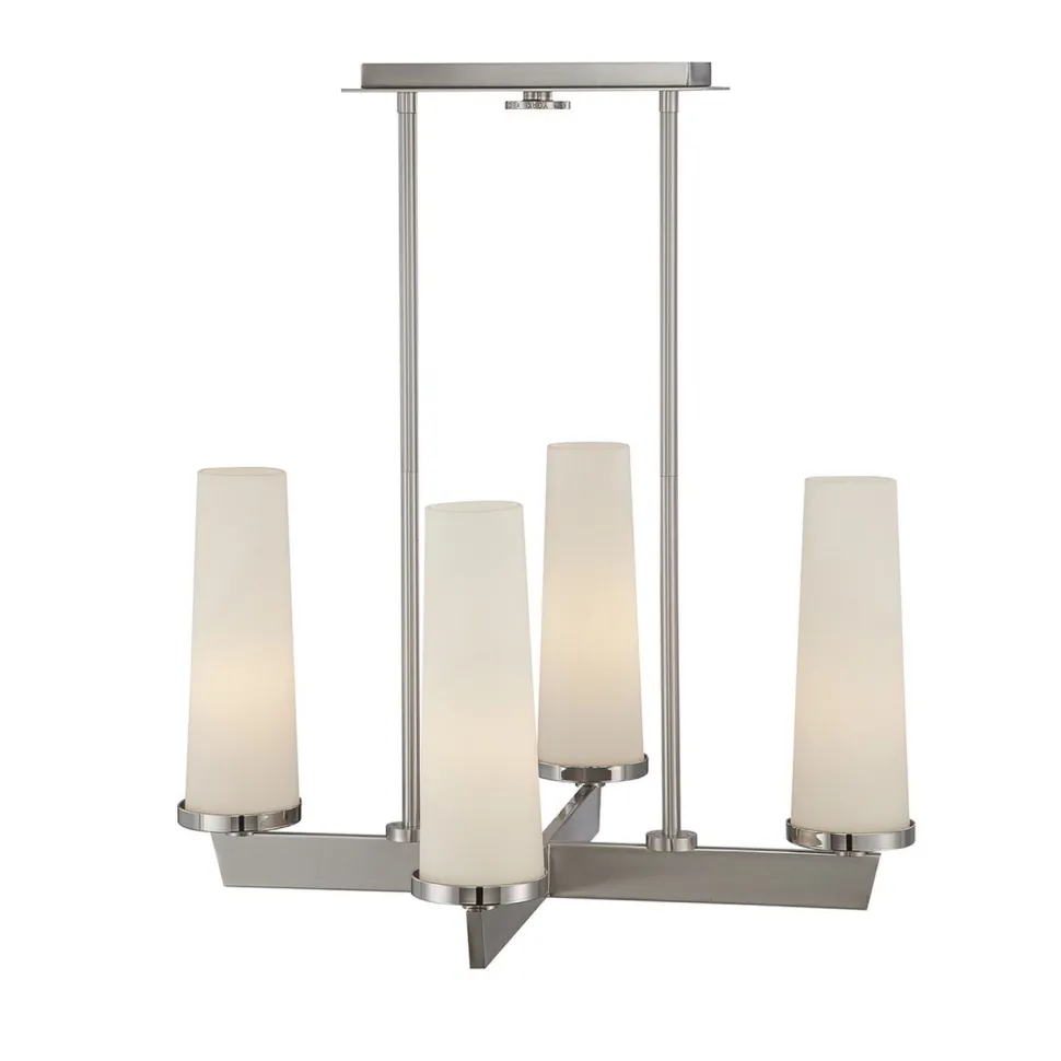 Deckenleuchte Modern in Nickel Weiß Höhe verstellbar