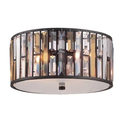 Deckenleuchte PRISM Silber Ø42cm Jugendstil Lampe