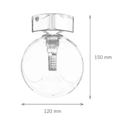 Deckenleuchte Rauchglas Ø 12 cm rund in Bernstein Gold G9
