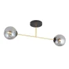 Deckenleuchte Rauchglas Metall 55 cm 2-flammig