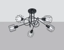 Deckenleuchte Retro Metall Schwarz starr TISTA