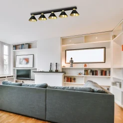 Deckenleuchte RIAN Metall 5-flammig Schwarz Gold