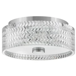 Deckenleuchte rund Ø 30,5 cm Chrom E27 Kristall Schirm