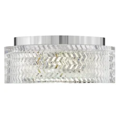 Deckenleuchte rund Ø 30,5 cm Chrom E27 Kristall Schirm