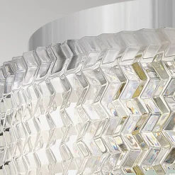 Deckenleuchte rund Ø 30,5 cm Chrom E27 Kristall Schirm