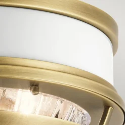 Deckenleuchte rund Ø 30,5 cm Metall Riffelglas 2x E27