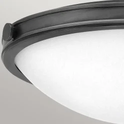 Deckenleuchte rund Ø 48,3 cm Schwarz Weiß Metall Glas