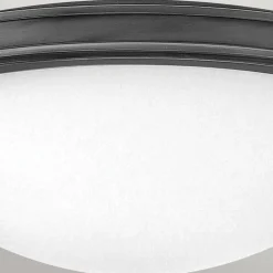 Deckenleuchte rund Ø 48,3 cm Schwarz Weiß Metall Glas