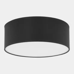 Deckenleuchte rund Ø 45 cm Schwarz blendarm Stoff