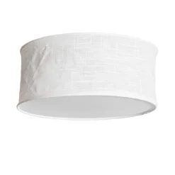 Deckenleuchte rund Ø 40 cm Weiß E27 Metall Stoff blendarm