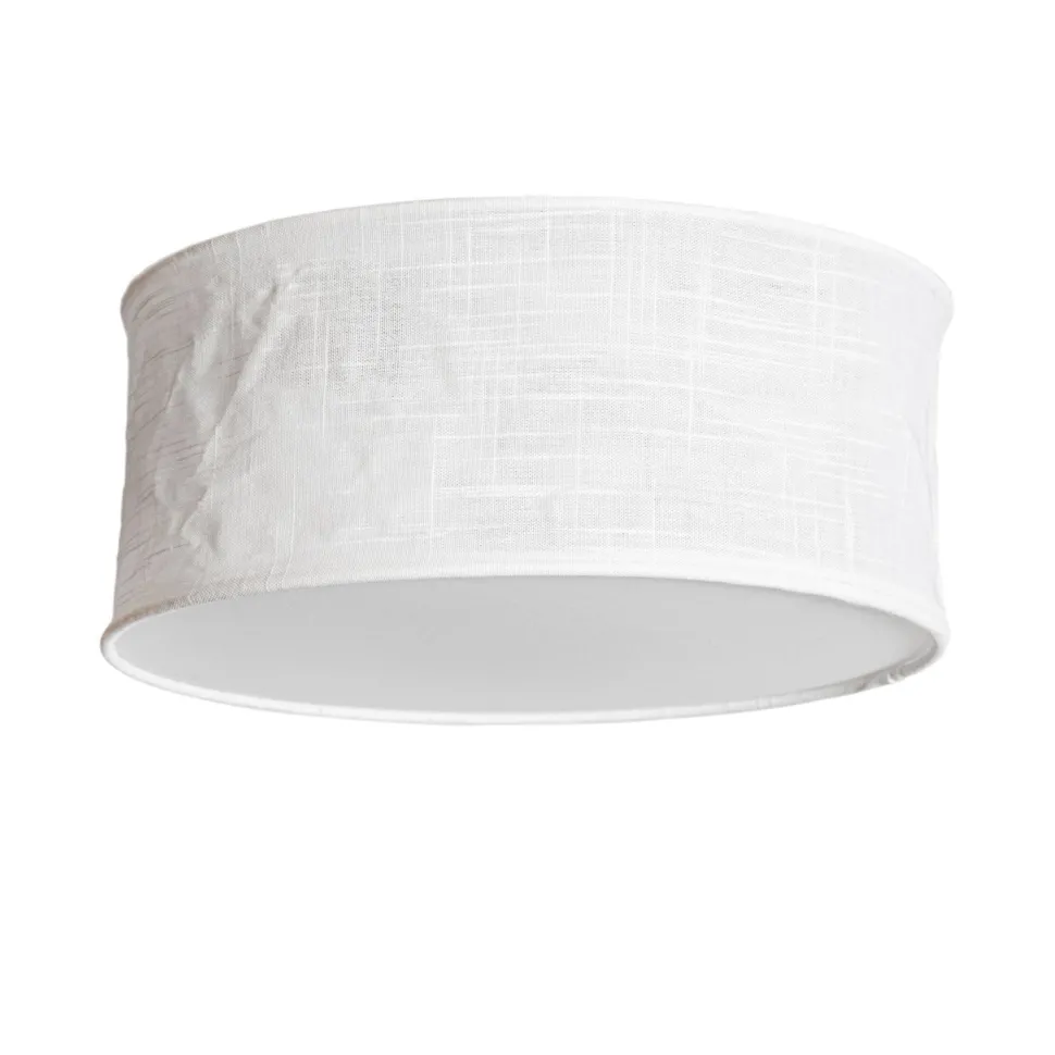 Deckenleuchte rund Ø 40 cm Weiß E27 Metall Stoff blendarm