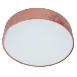 Deckenleuchte rund Ø 50cm H: 10cm Rosa Samt Schirm 3x E27