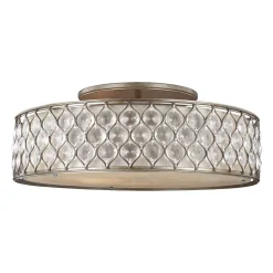 Deckenleuchte rund 76 cm in Silber Metall Kristall