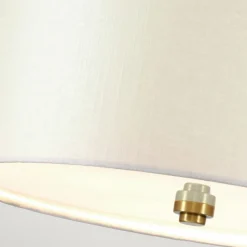 Deckenleuchte rund 46 cm Stoff in Creme Messing