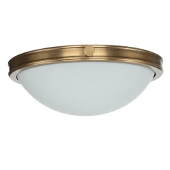 Deckenleuchte rund blendarm in Messing Weiß Wohnzimmer