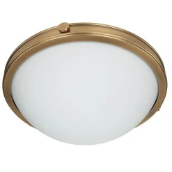 Deckenleuchte rund blendarm in Messing Weiß Wohnzimmer