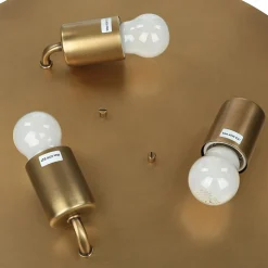 Deckenleuchte rund blendarm in Messing Weiß Wohnzimmer