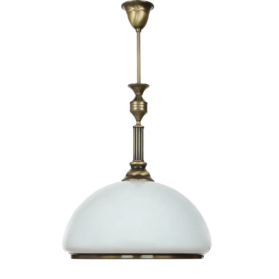 Deckenleuchte rund Ø40cm Messing antik Weiß Lampe