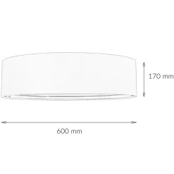 Deckenleuchte rund für 4x E27 Stoff in Beige Gold