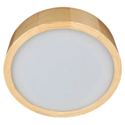 Deckenleuchte Rund Holz in Kiefer Wohnzimmer