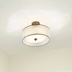 Deckenleuchte rund in Weiß Bronze antik CANELADO