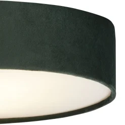Deckenleuchte Samt Schirm rund Ø 50cm H: 10cm Grün 3x E27