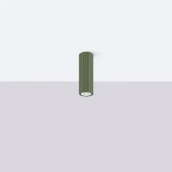 Deckenleuchte schmal Ø 6,5 cm H: 40 cm Aluminium in Grün GU10