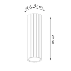 Deckenleuchte schmal Ø 6,5 cm H: 40 cm Aluminium in Grün GU10