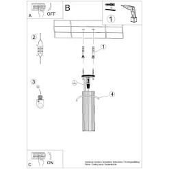 Deckenleuchte schmal Ø 6,5 cm H: 40 cm Aluminium in Grün GU10