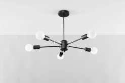 Deckenleuchte Schwarz Ø 66 cm 5-flammig für E27