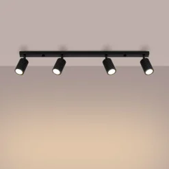 Deckenleuchte Schwarz 4-flammig GU10 81 cm lang Modern