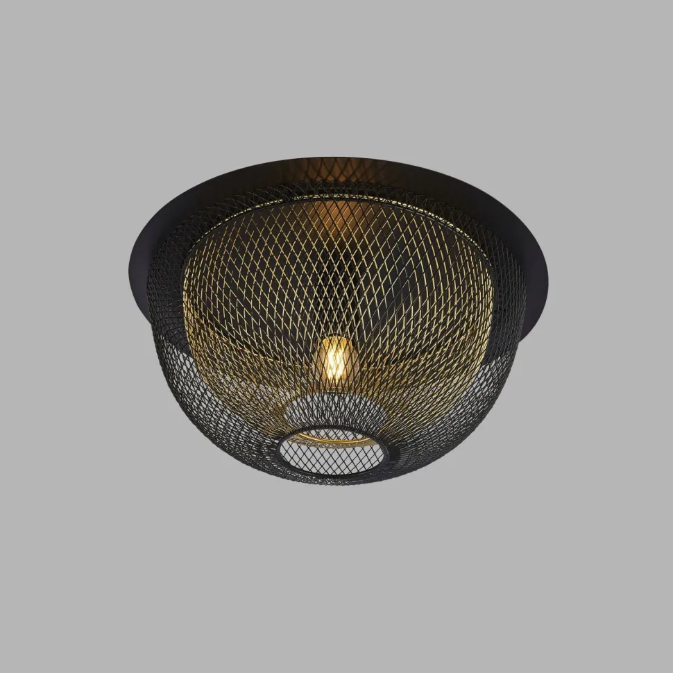 Deckenleuchte Schwarz Gold rund Ø 40 cm E27 Metall