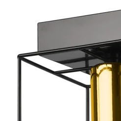 Deckenleuchte Schwarz Gold 61 cm lang Metall 4-flammig E27