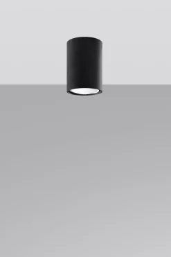 Deckenleuchte Schwarz klein Ø 6 cm Metall GU10 Aufputz