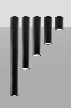 Deckenleuchte Schwarz klein Ø 6 cm Metall GU10 Aufputz