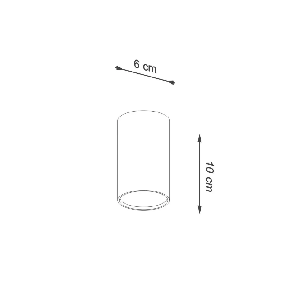 Deckenleuchte Schwarz klein Ø 6 cm Metall GU10 Aufputz