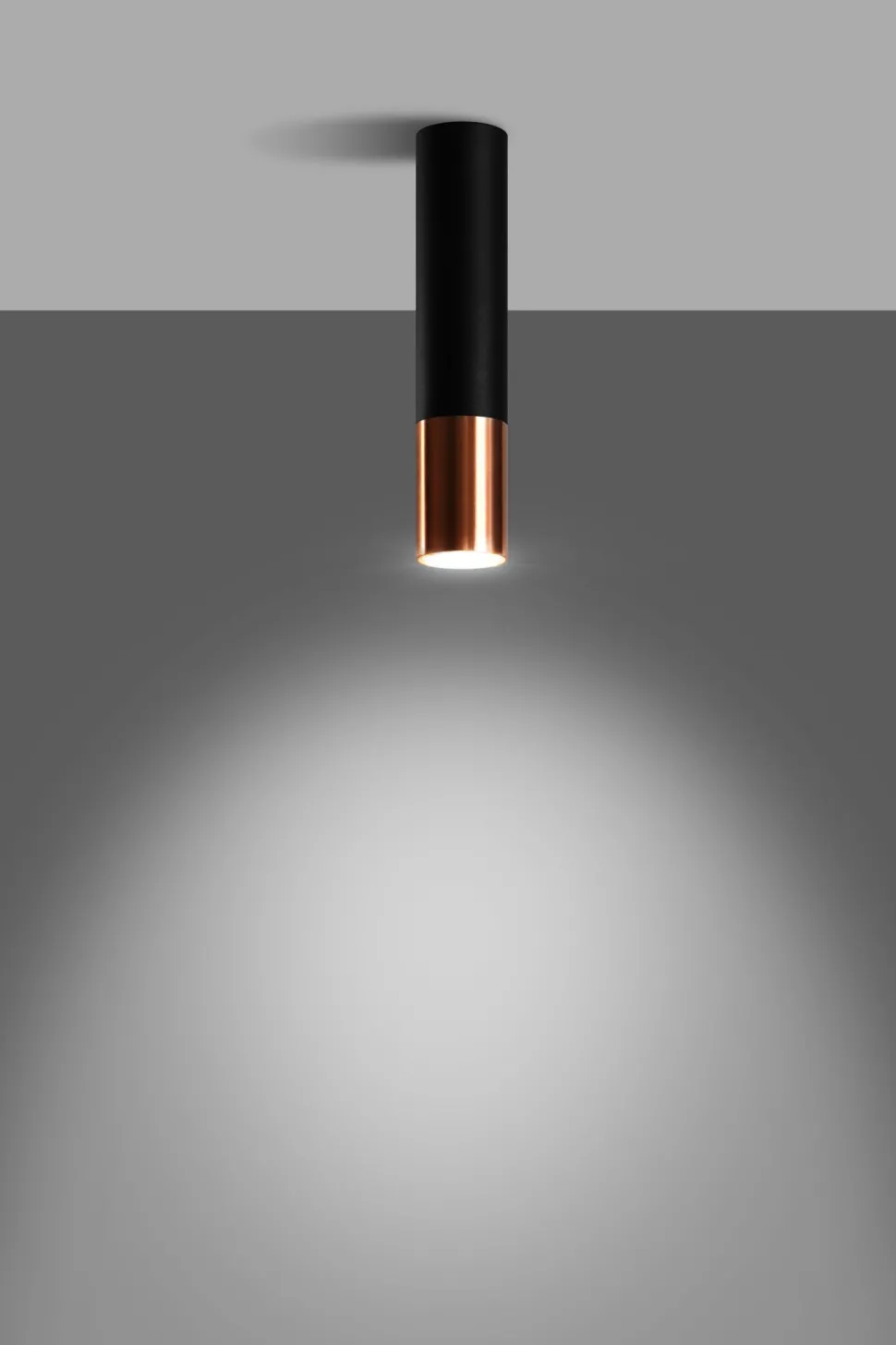 Deckenleuchte Schwarz Kupfer Ø 6 cm H: 29 cm schmal