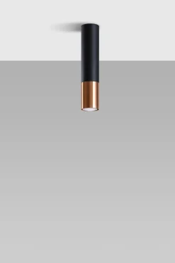 Deckenleuchte Schwarz Kupfer Ø 6 cm H: 29 cm schmal