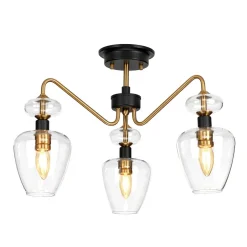 Deckenleuchte Schwarz Messing Esszimmer Wohnzimmer