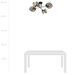 Deckenleuchte Schwarz Metall 86 cm lang 4-flammig