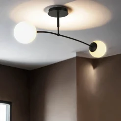 Deckenleuchte Schwarz Weiß Kugel Schirm Deckenlampe