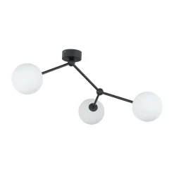 Deckenleuchte Schwarz Weiß Glas Metall 3-flammig Modern