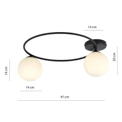 Deckenleuchte Schwarz Weiß E14 Ø 47 cm blendarm