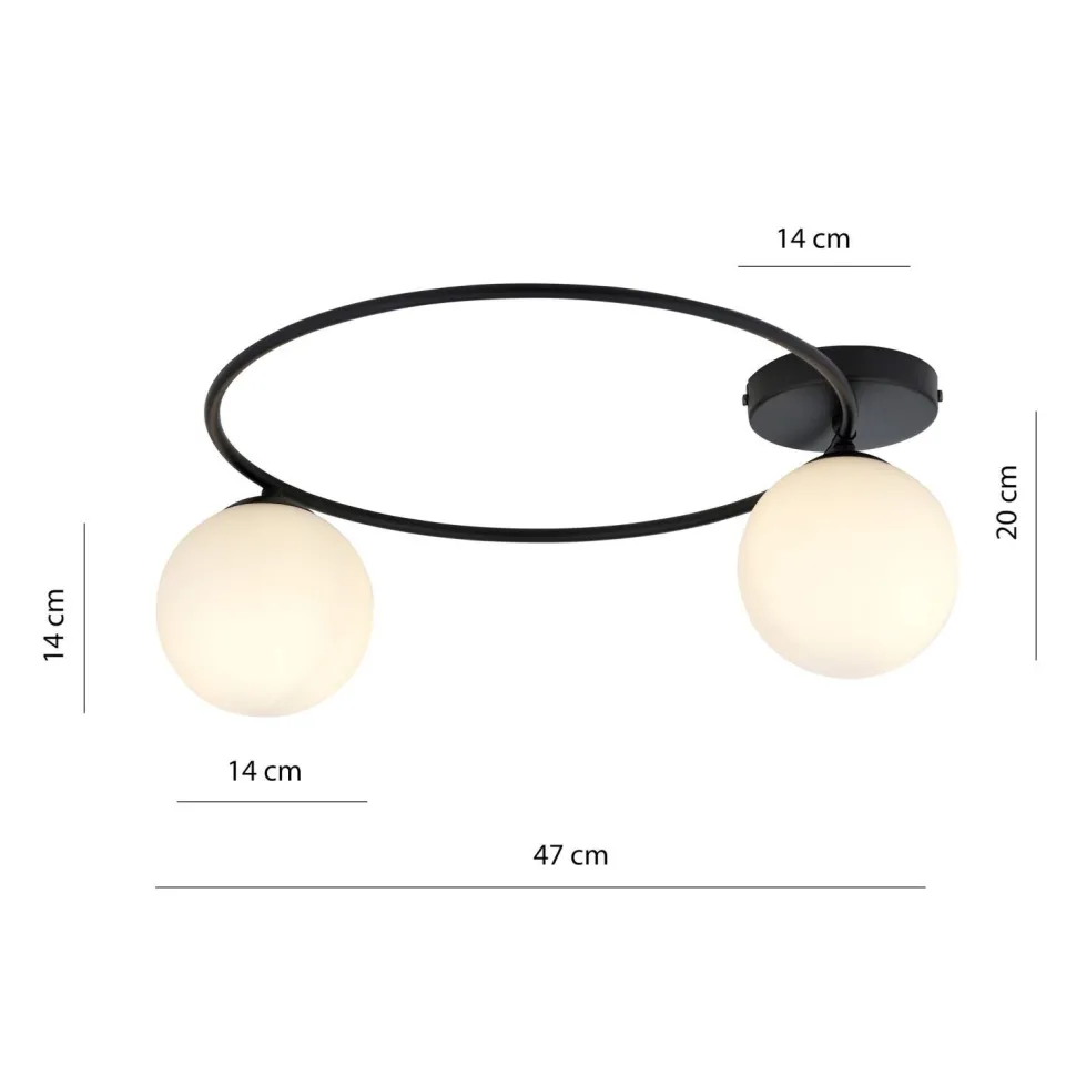 Deckenleuchte Schwarz Weiß E14 Ø 47 cm blendarm