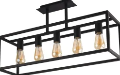 Deckenleuchte Schwarz 5xE27 Wohnzimmer Lampe DAVID