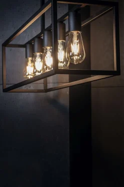 Deckenleuchte Schwarz 5xE27 Wohnzimmer Lampe DAVID