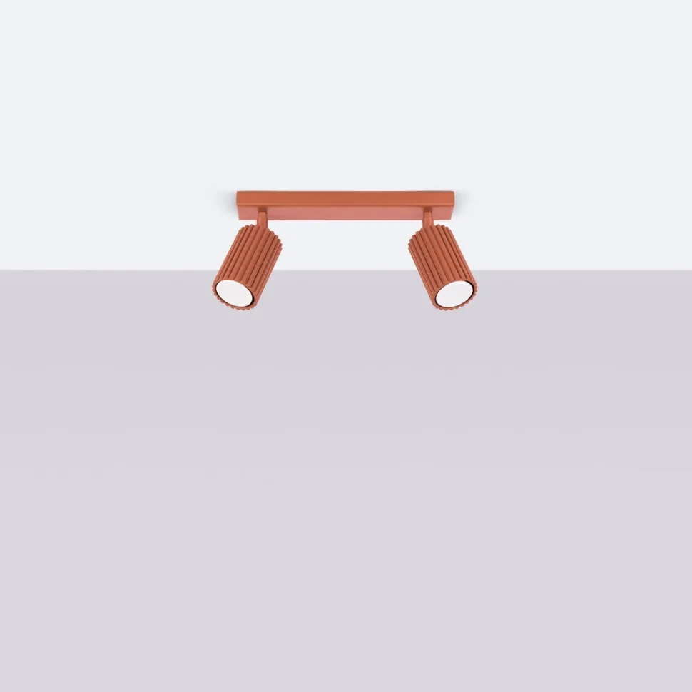 Deckenleuchte schwenkbar B: 30 cm klein 2-flammig GU10 Rot