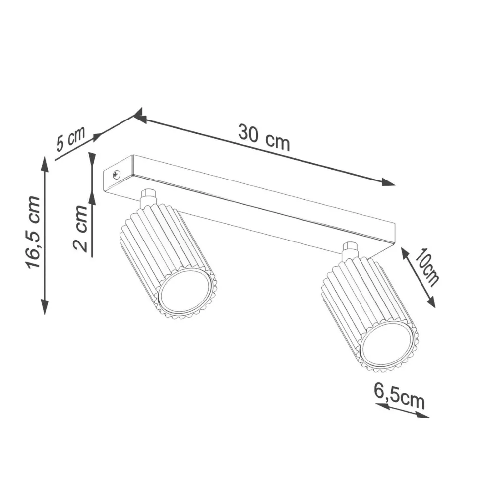 Deckenleuchte schwenkbar B: 30 cm klein 2-flammig GU10 Rot